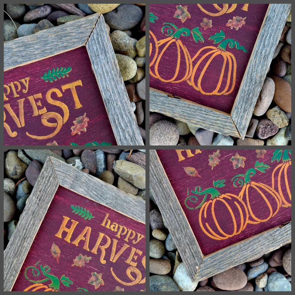 Fall Sweet October Rustic Signs Painted Crafted Harvest Pumpkin Shelf Sitters - Picture 9 of 9